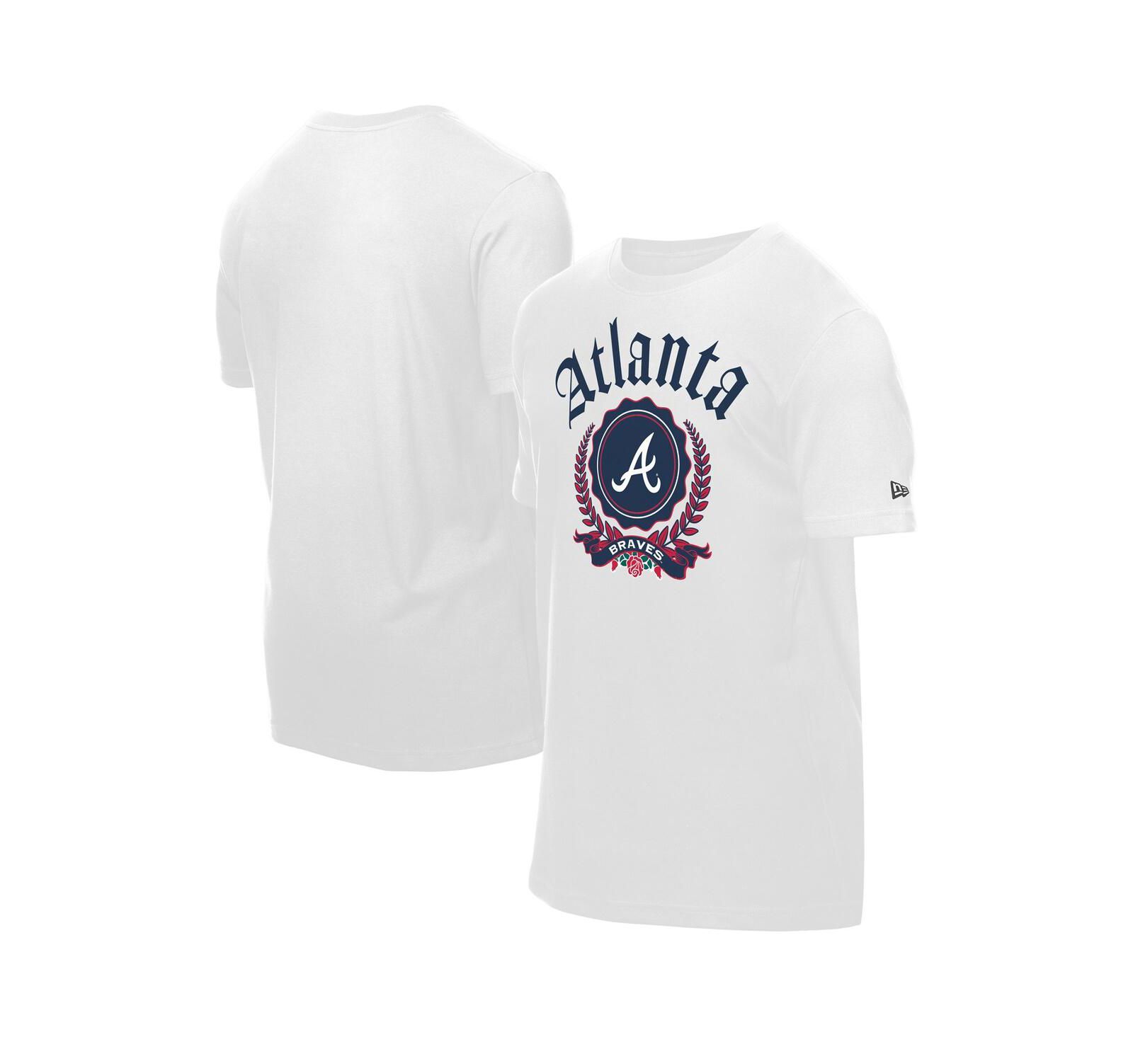 New Era Мужская белая футболка Atlanta Braves Fleur Domestic