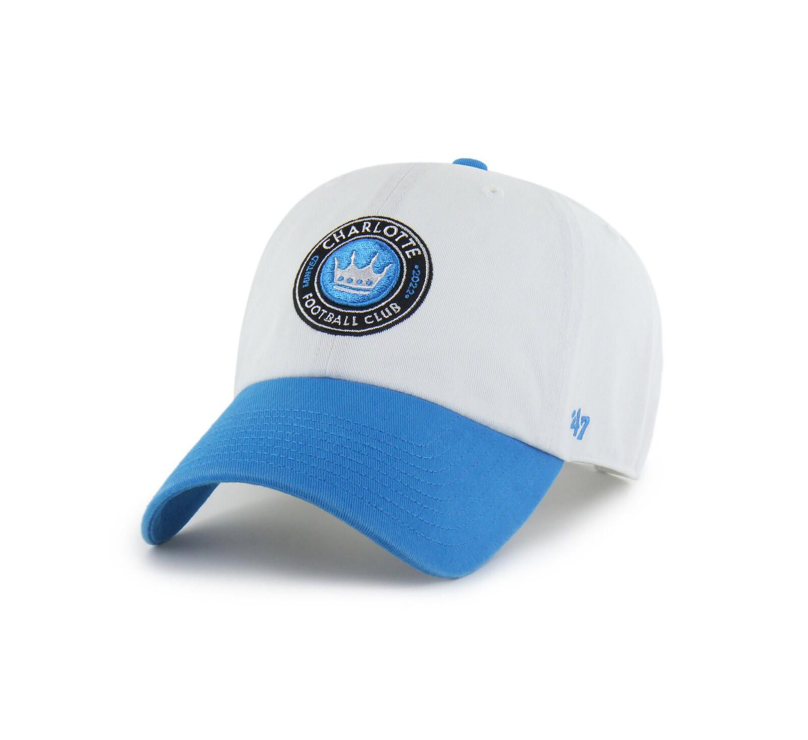 Мужская белая регулируемая кепка '47 Brand Charlotte FC Two-Tone Clean Up