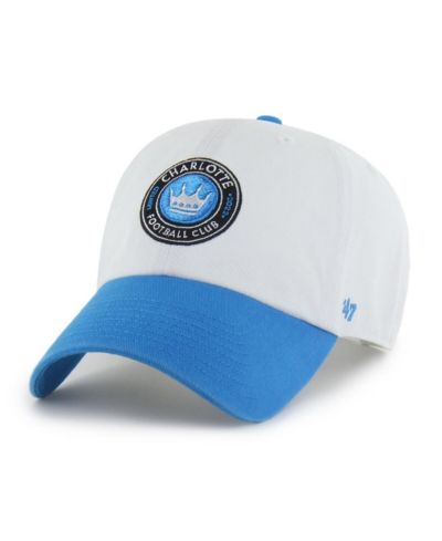 Мужская белая регулируемая кепка '47 Brand Charlotte FC Two-Tone Clean Up