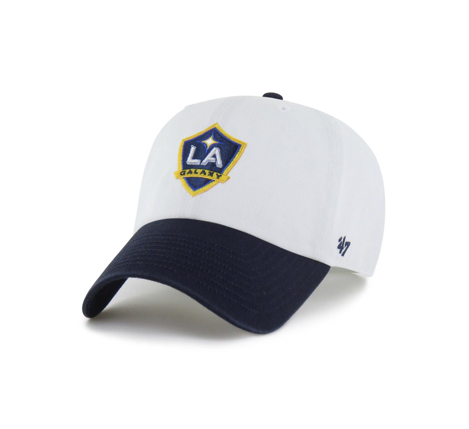 Мужская двухцветная регулируемая кепка '47 Brand White LA Galaxy Clean Up