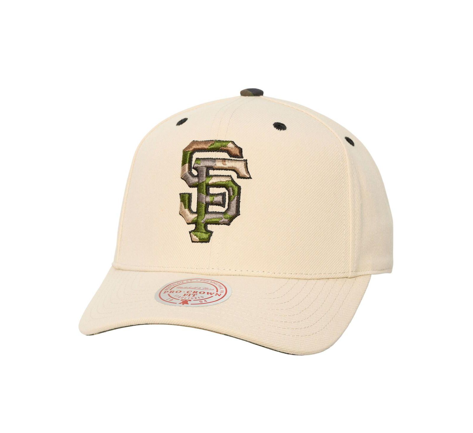 Mitchell & Ness Men's and Women's Cream San Francisco Giants Camo Logo Pro Crown Snapback Hat