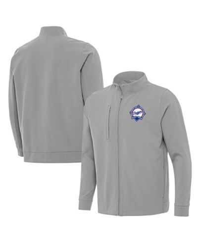 Мужская куртка Antigua Gray Los Angeles Dodgers Full-Zip