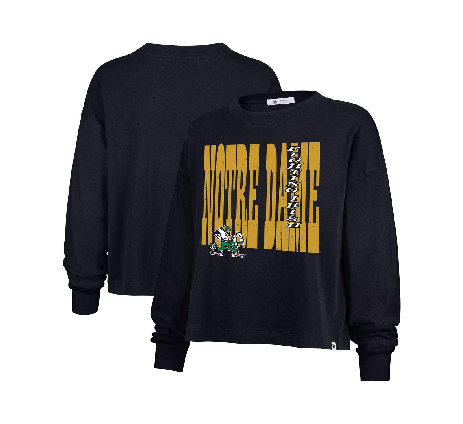 '47 Brand Женская футболка с длинным рукавом Notre Dame Fighting Irish, темно-синяя