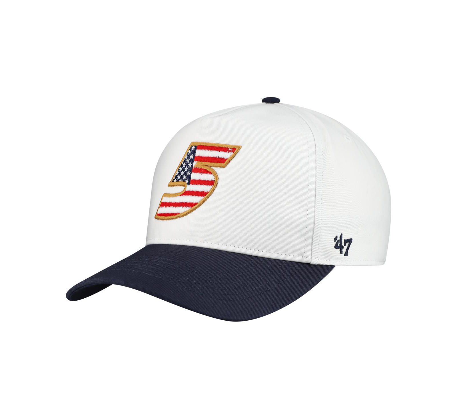 '47 Brand Мужская белая кепка Kyle Larson Flag Fill Two-Tone Team Adjustable Hitch
