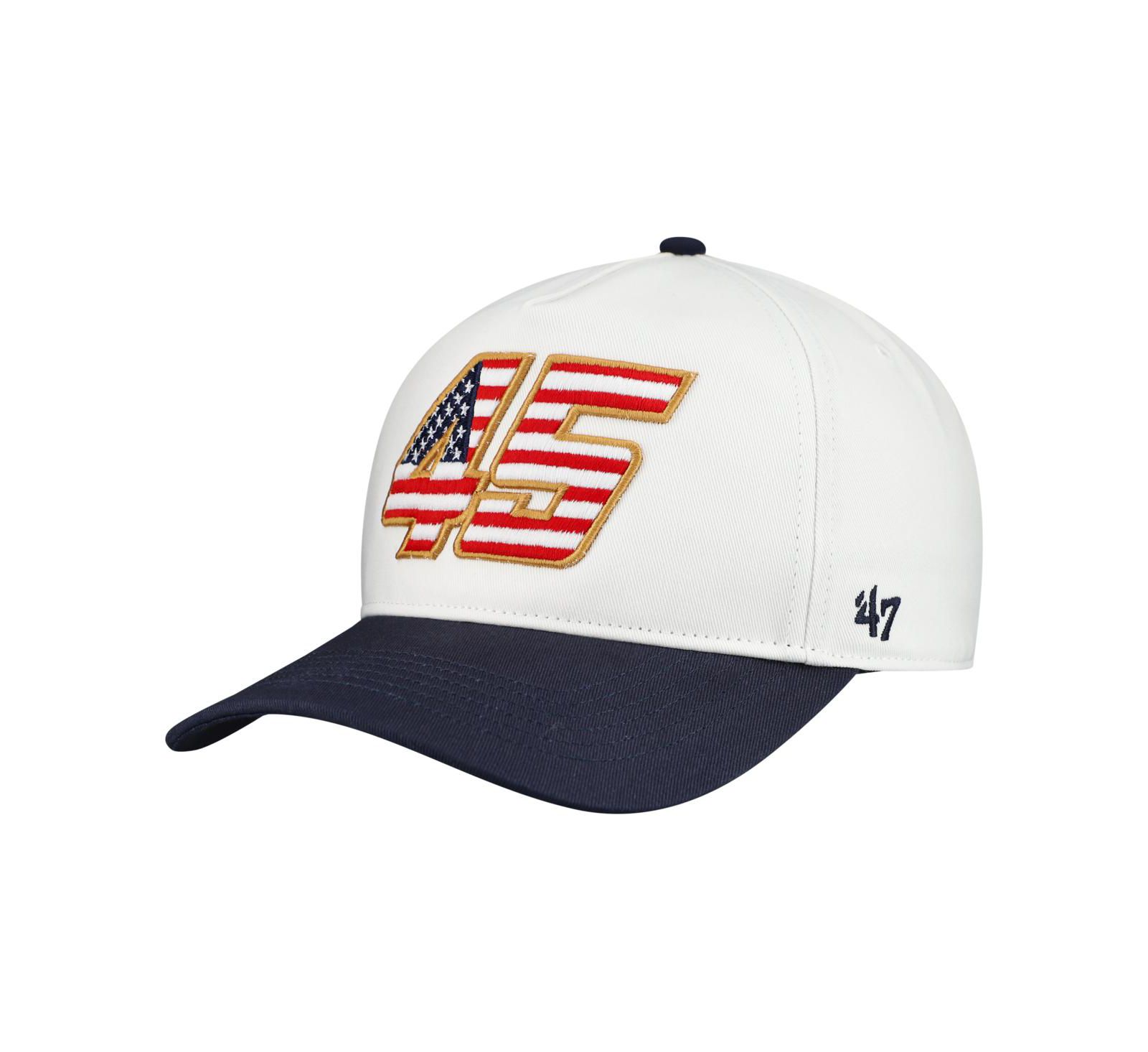 '47 Brand Men's White Tyler Reddick Flag Fill Two-Tone Team Adjustable Hitch Hat