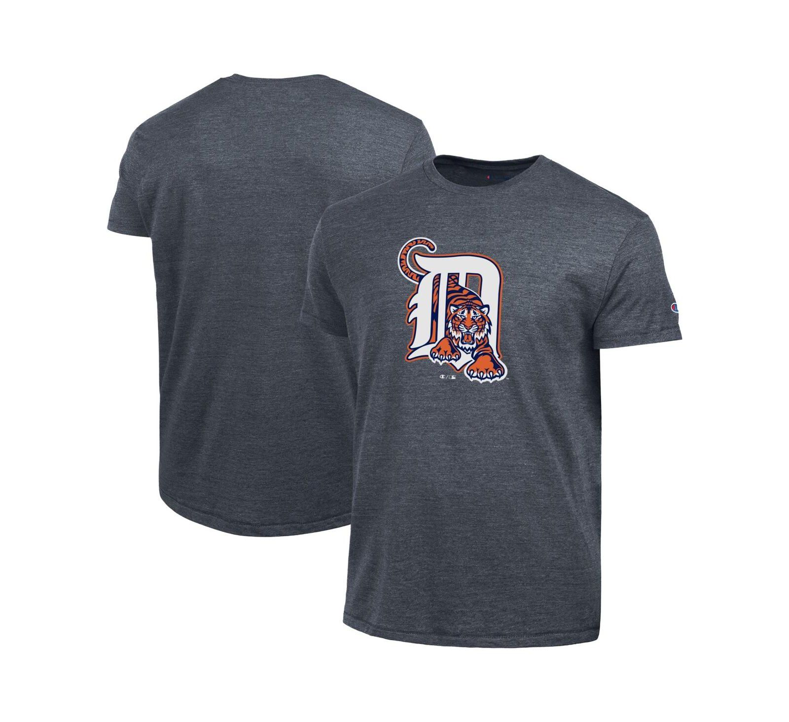 Champion Men's Navy Detroit Tigers Cooperstown Logo Tri-Blend T-Shirt