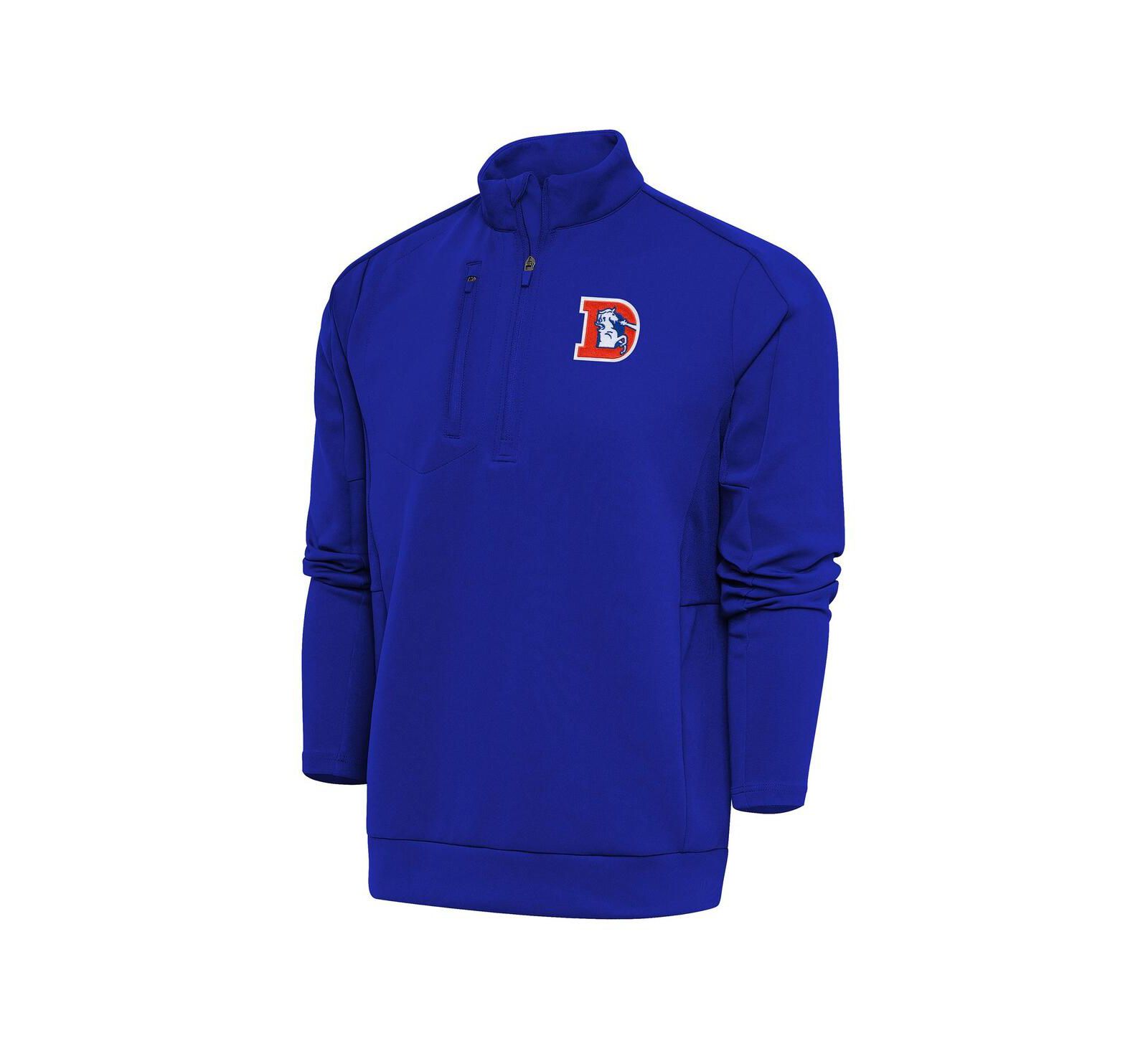 Antigua Men's Royal Denver Broncos Team Logo Throwback Generation Quarter-Zip