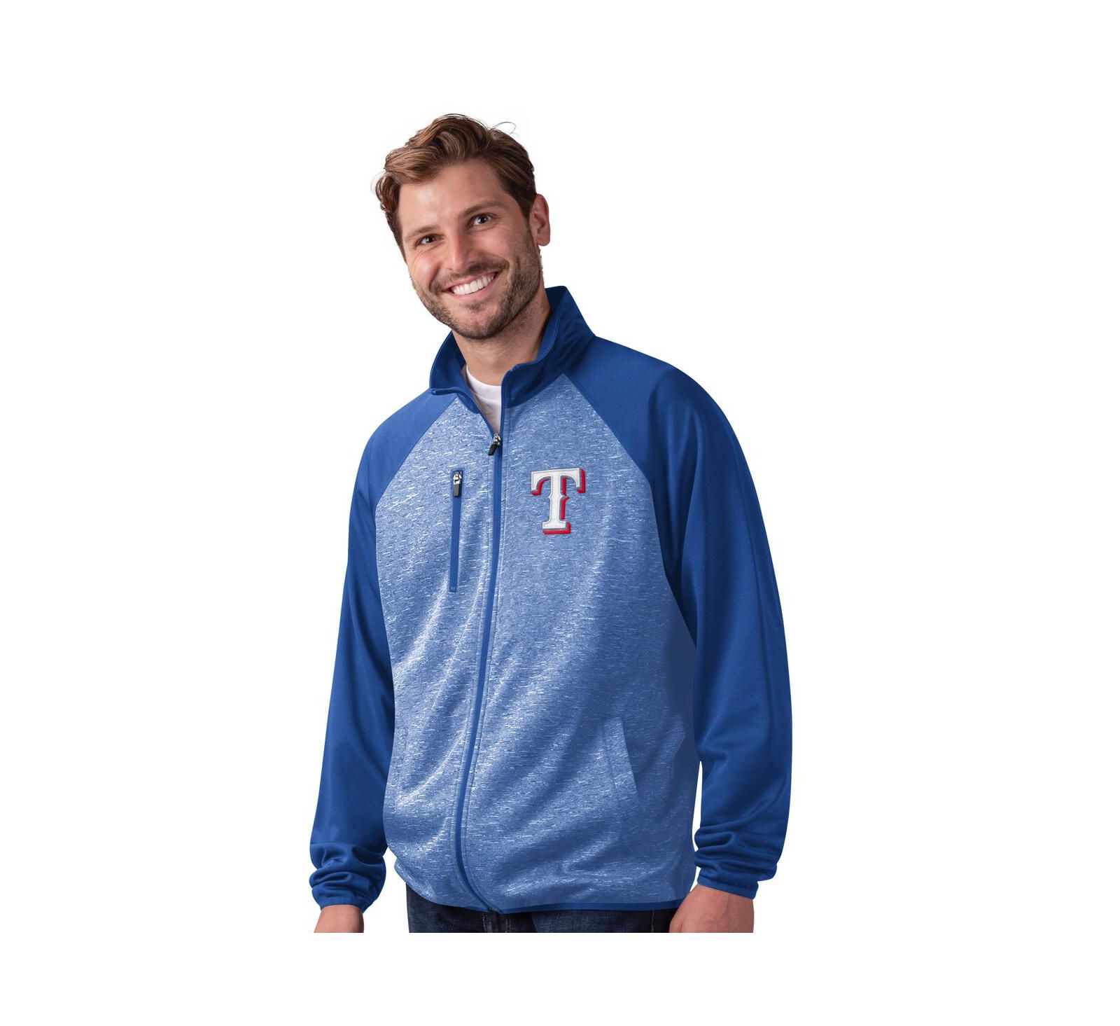 G-III Sports by Carl Banks Men's G-III Sports by Carl Banks Royal Texas Rangers Runners Raglan Full-Zip Track Jacket