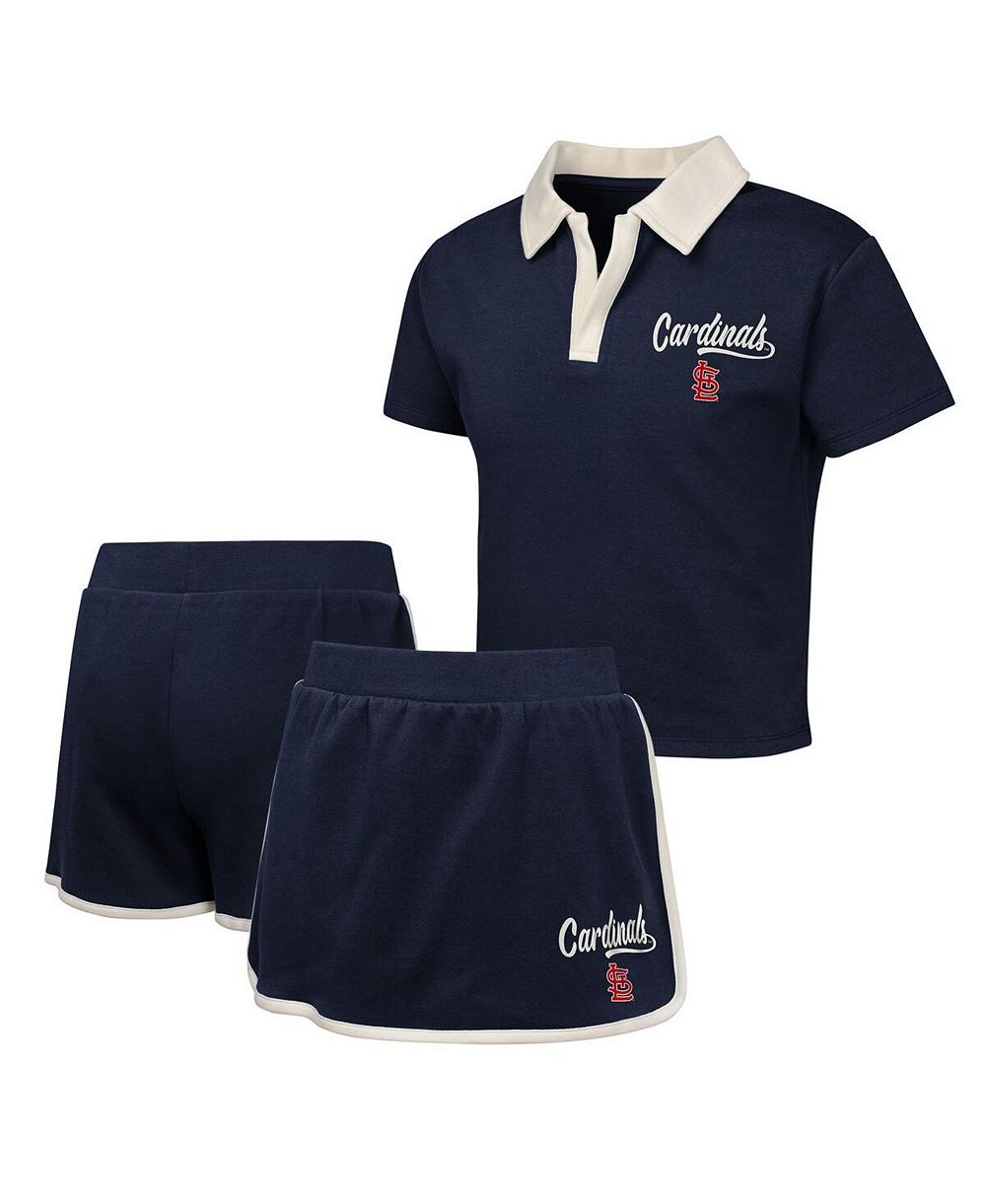 Outerstuff Big Girls Navy St. Louis Cardinals Base Trainer Johnny Polo and Skort Set