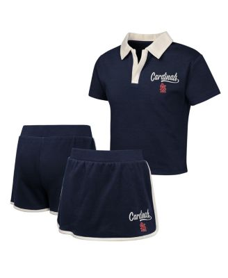 Outerstuff Big Girls Navy St. Louis Cardinals Base Trainer Johnny Polo and Skort Set