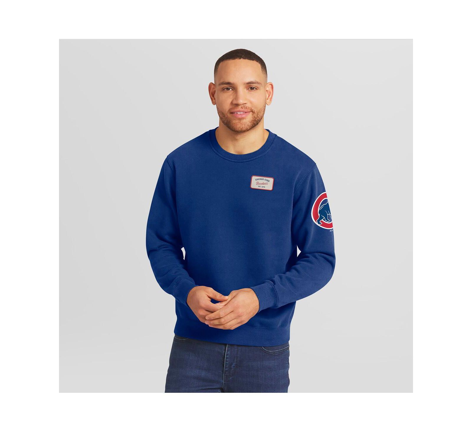 Darius Rucker Collection by Fanatics Men's Royal Chicago Cubs Washed Crew Neck Pullover Sweatshirt