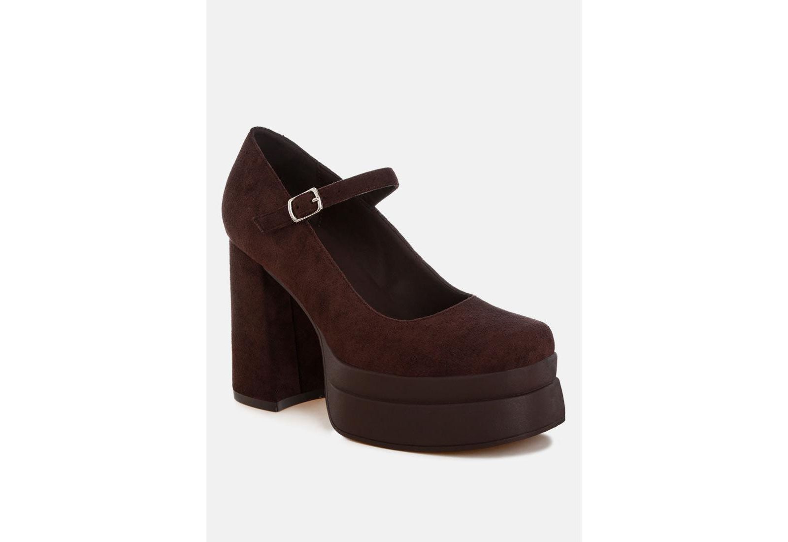 London Rag Women's Kenny Chunky Dual Buckle Strap Heels