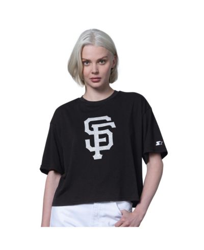 Женская укороченная футболка Starter San Francisco Giants Holy Grail Boxy, черная