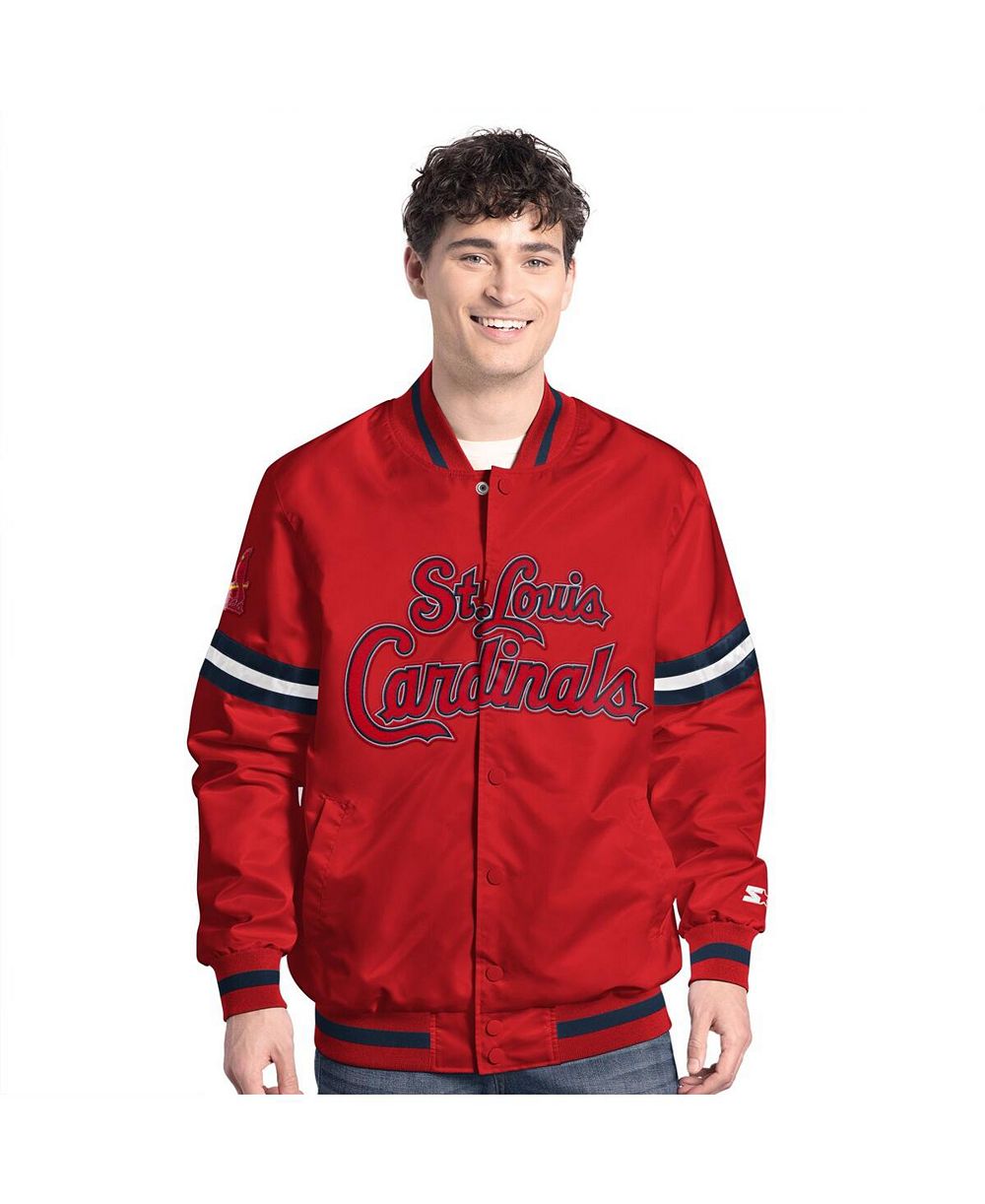 Starter Men's Red St. Louis Cardinals Scout Full-Snap Varsity Jacket