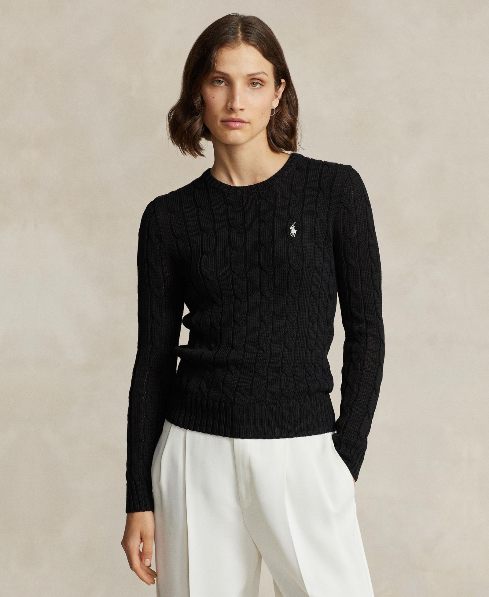 Polo Ralph Lauren Women's Cable-Knit Cotton Crewneck Sweater