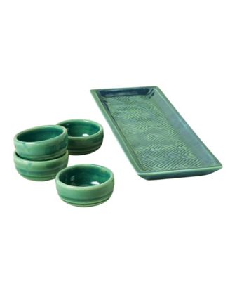 Set of 4 copitas with serving tray
