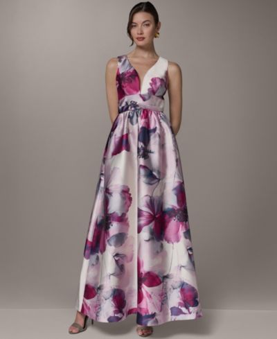 Donna Karan New York Женское вечернее платье макси с V-образным вырезом