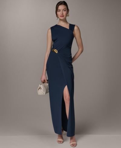 Donna Karan New York Женское платье макси без рукавов с фурнитурой