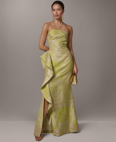 Donna Karan New York Women's Ruffle Sleeveless Printed Dress