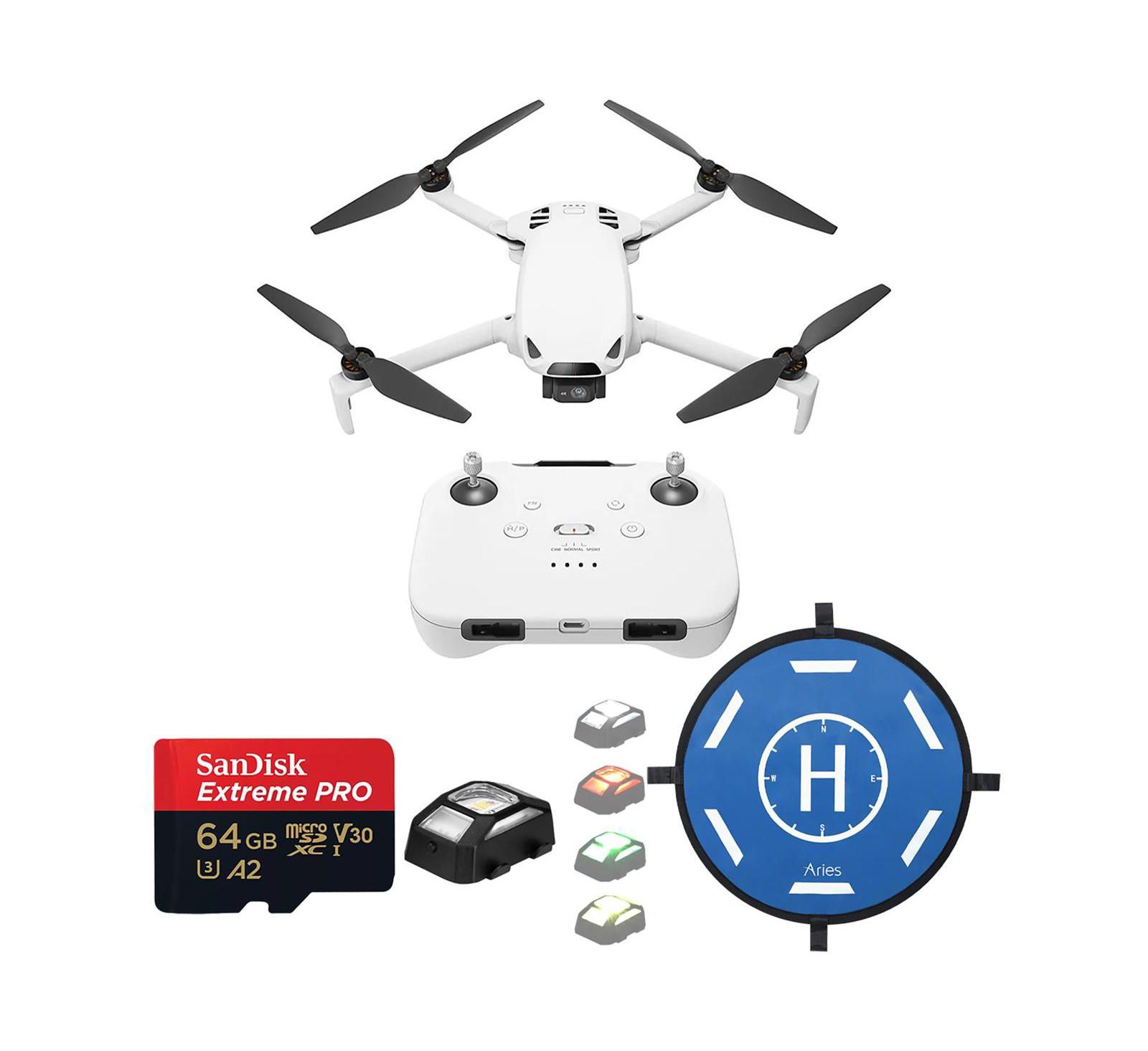 SKYROVER S1 4K Drone with Remote Controller, Bundle with 64GB UHS-I U3 microSDXC Memory Card, 15.7" Landing Pad and Strobe Anti-Collision Light