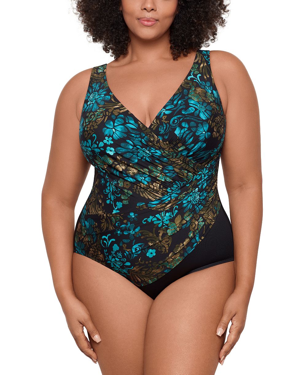Miraclesuit Women's Plus Must Haves Oceanus Tummy Control One Piece Swimsuit
