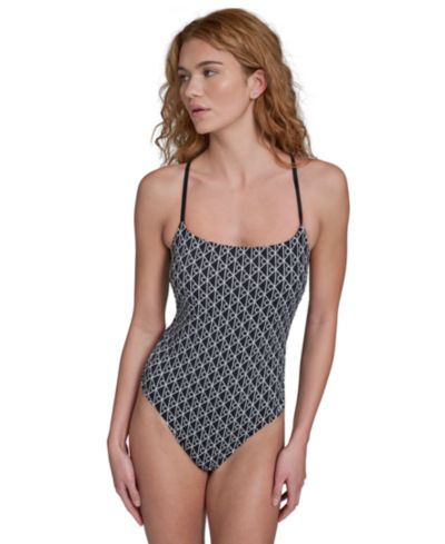 Calvin Klein Women's Cross Back Straps One-Piece Swimsuit