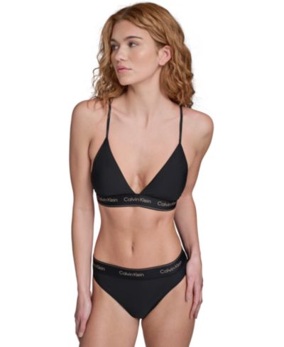 Женский комплект из топа и плавок для бикини Calvin Klein с V-образным вырезом, 2 части