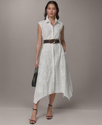 Donna Karan New York Petite Sleeveless Embroidered Midi Dress