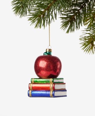 Holiday Lane Eclectic Charms Book and Apple Ornament, Macy's Exclusive