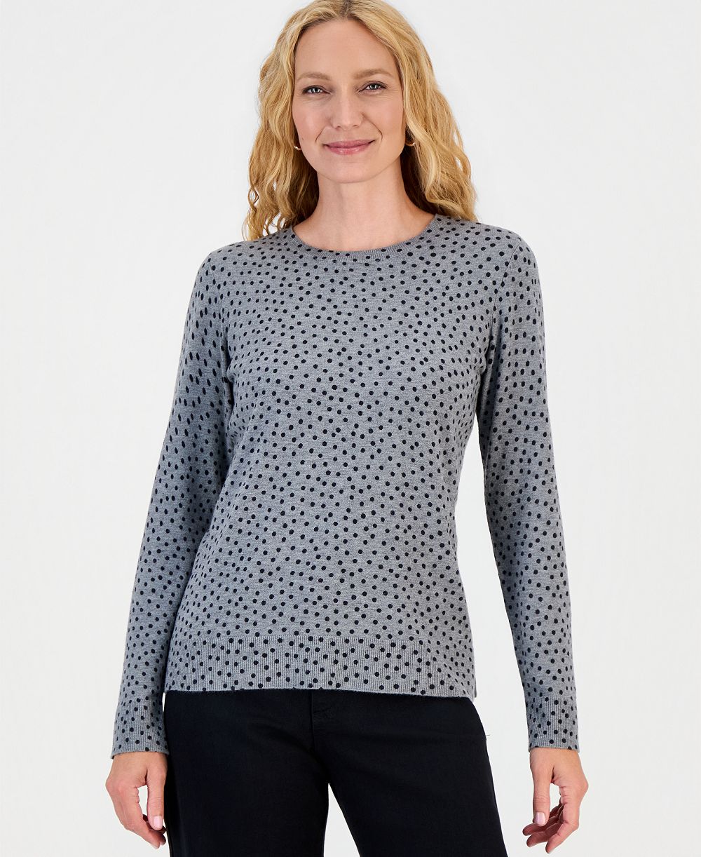 Style & Co женский тонкий свитер с круглым вырезом и принтом, эксклюзив Macy's