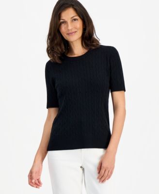 Свитер Style & Co Petite Fg Ss Cable Crewneck Short Sleeve