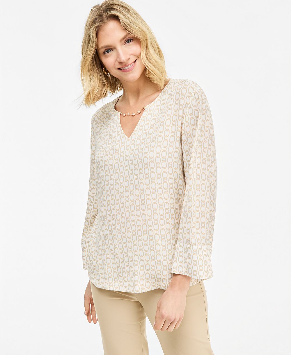 Женская блуза JM Collection с длинным рукавом и v-образным вырезом, эксклюзив Macy's