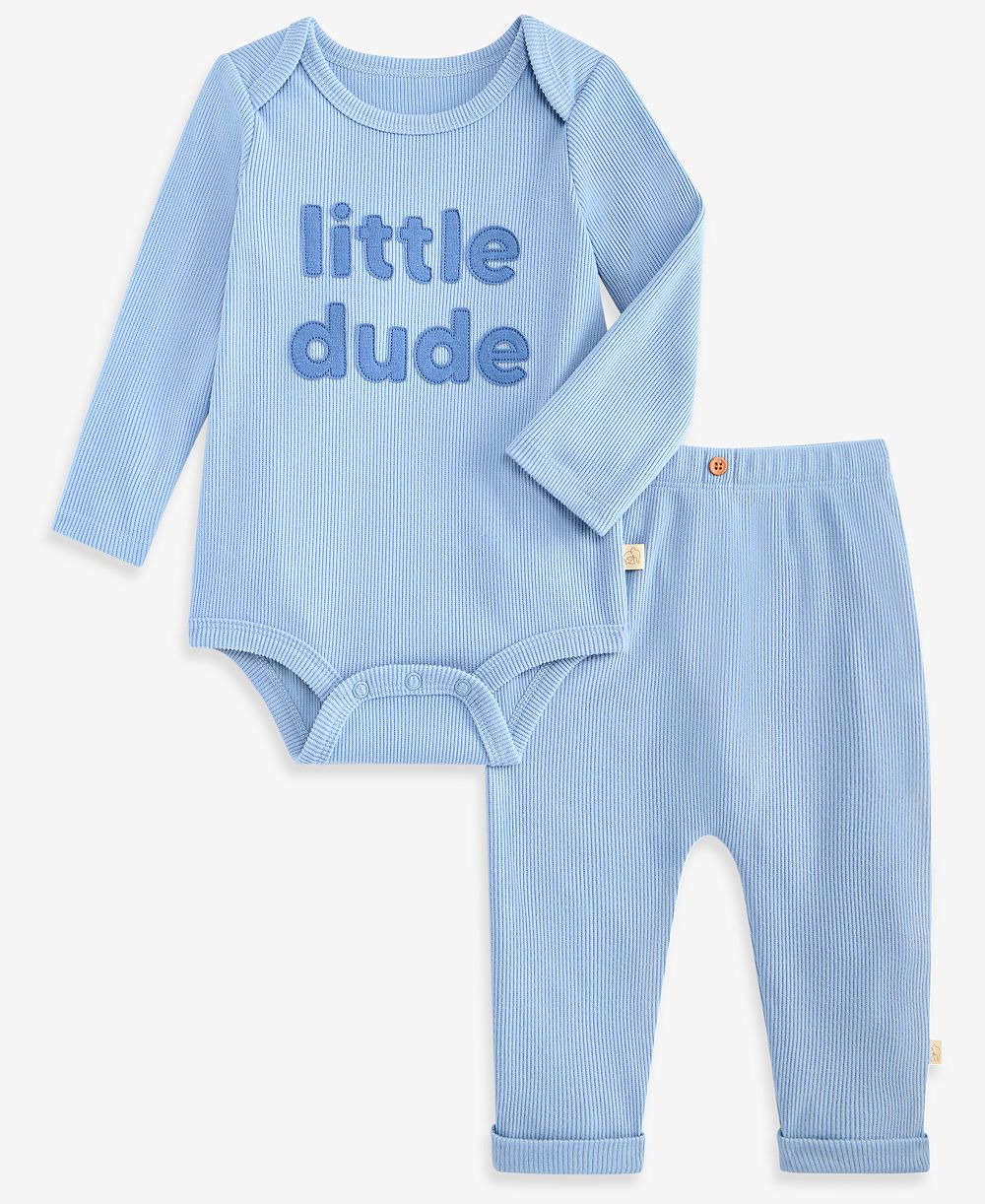 Детский комплект из боди и леггинсов First Impressions Little Dude для мальчиков 0M-24M