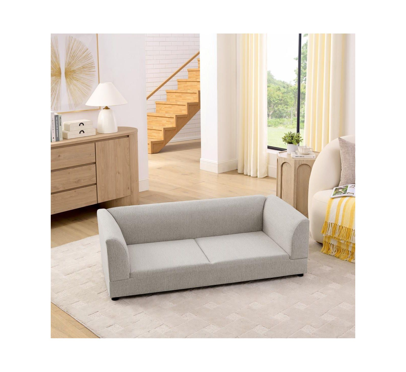 6thdruple Oversized Dog Sofa with Backrest and Armrests for Medium and Large Dogs