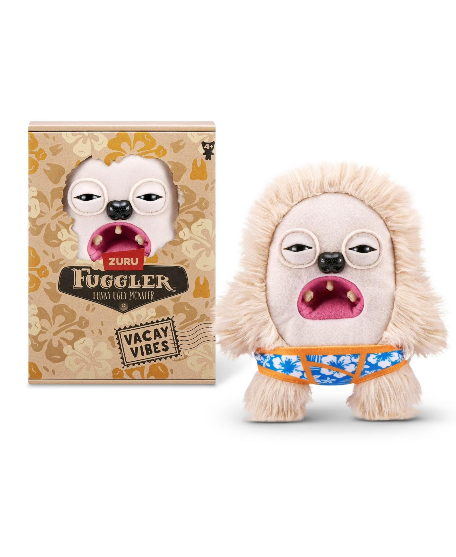 Плюшевая игрушка Fuggler Vacay Vibes Hedge Grog Cream Funny Ugly Monster Plush Toy 9 Inch
