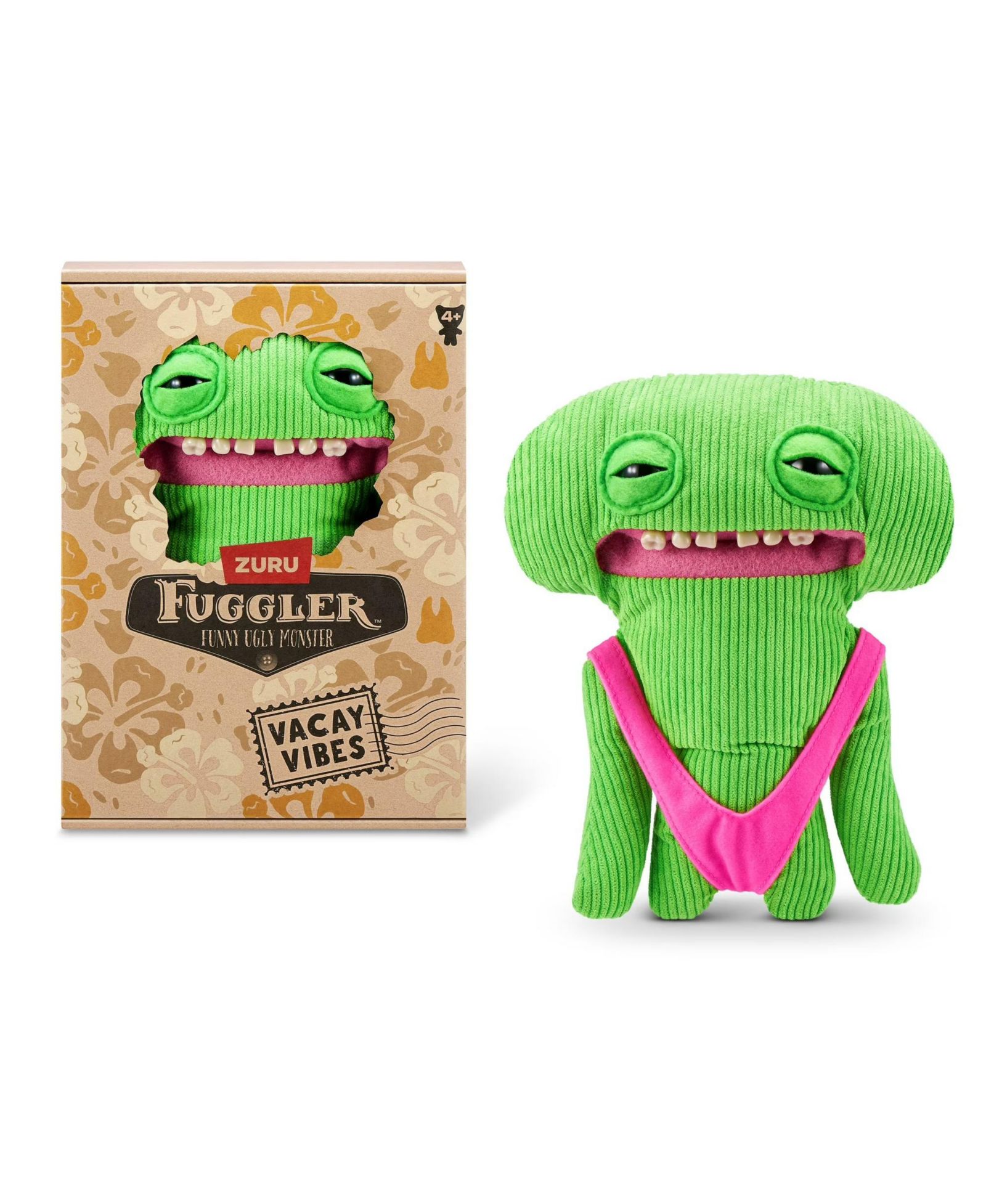 Плюшевая игрушка Fuggler Vacay Vibes Smiley O Riley Green Monster 9 Inch