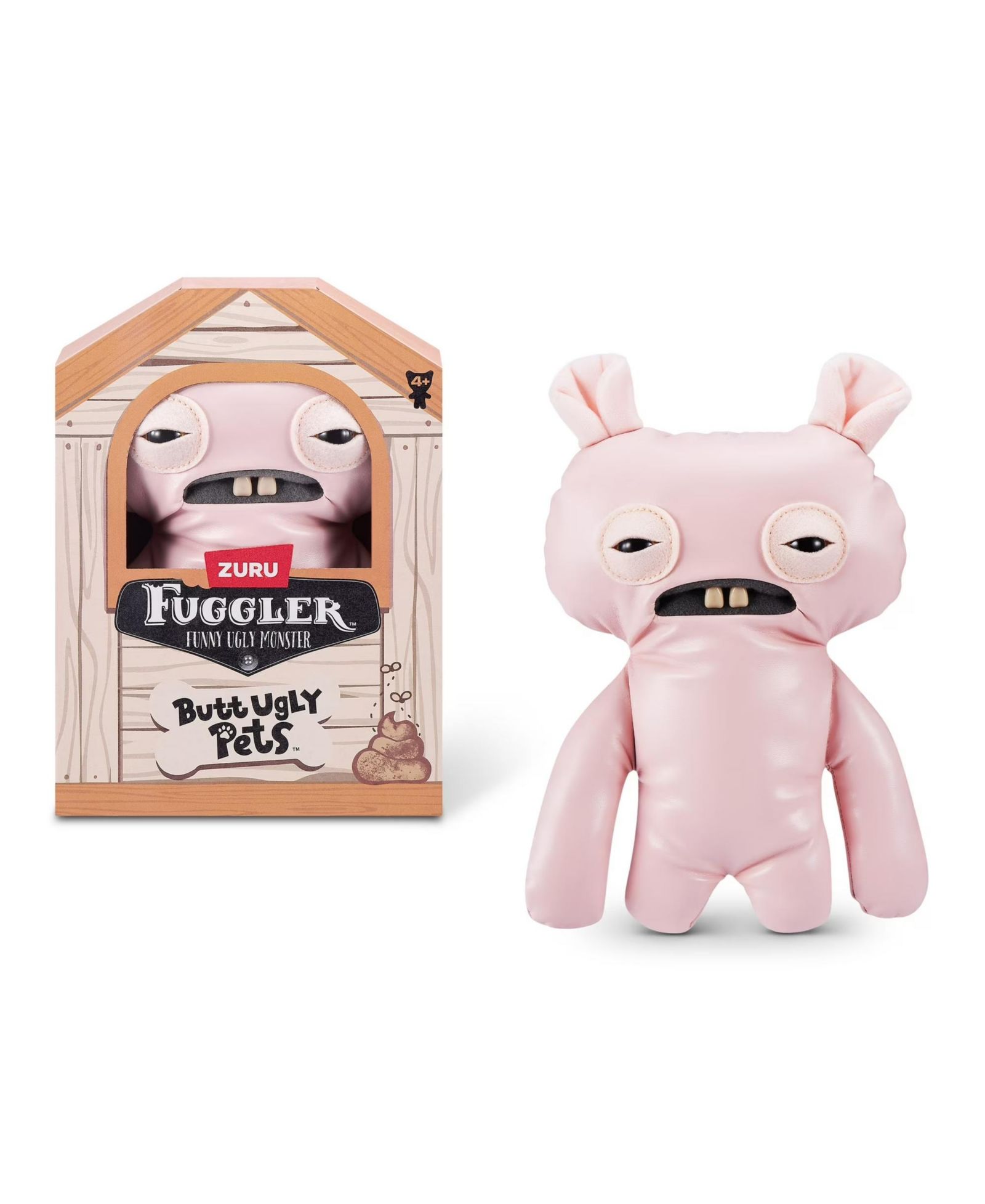 Мягкая игрушка Fuggler Butt Ugly Pets Uncladimir Tootin Hairless Rat Pink Funny Ugly Monster 9 Inch