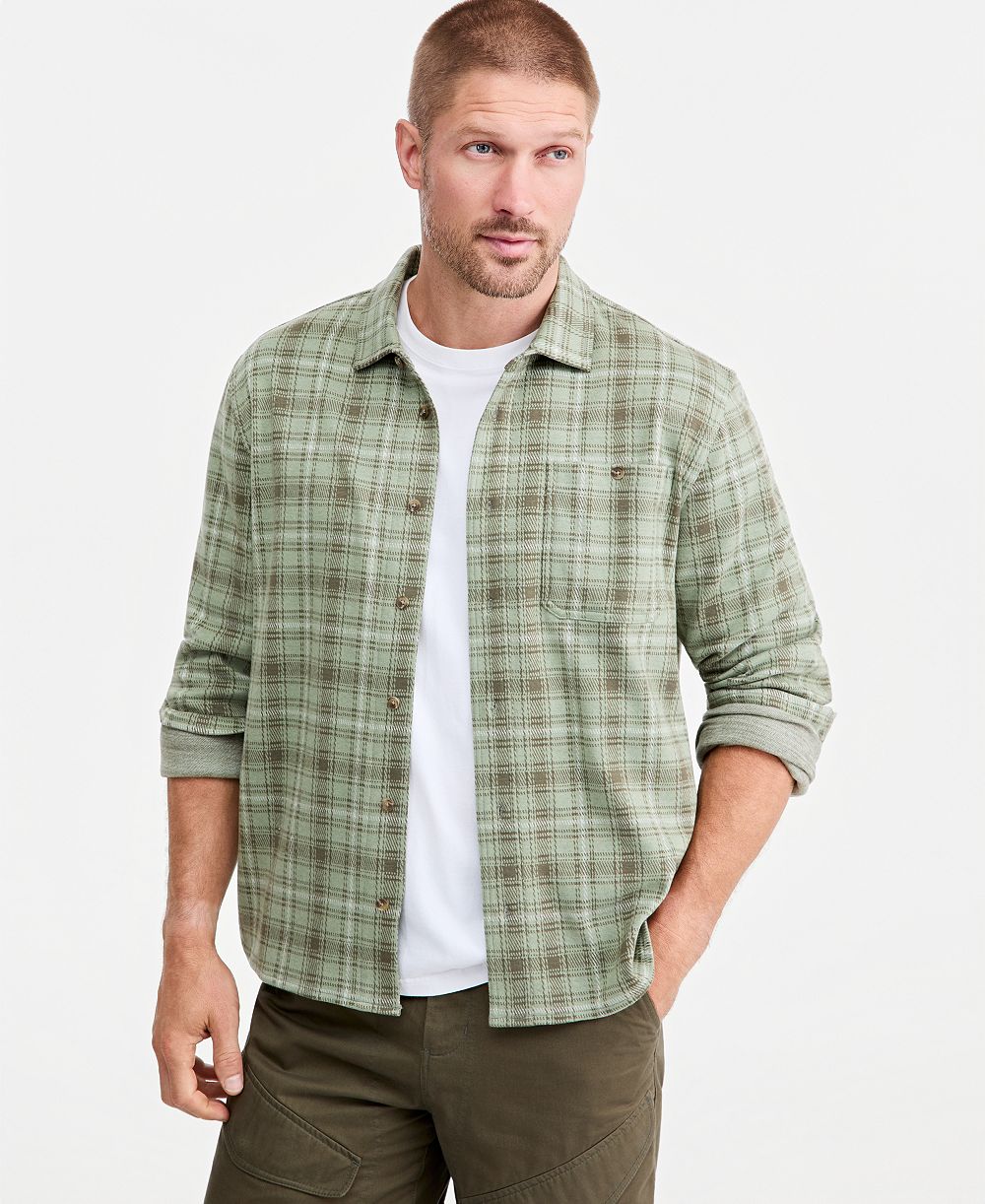 Sun + Stone Мужская рубашка из трикотажа в клетку, эксклюзив Macy's