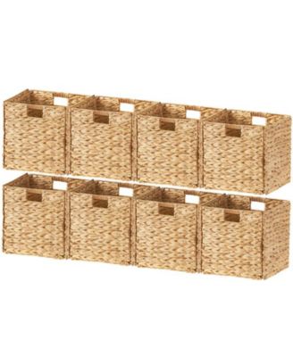 Набор корзин для хранения Ornavo Home Set of 8 Water Hyacinth Storage Cube Bin Basket