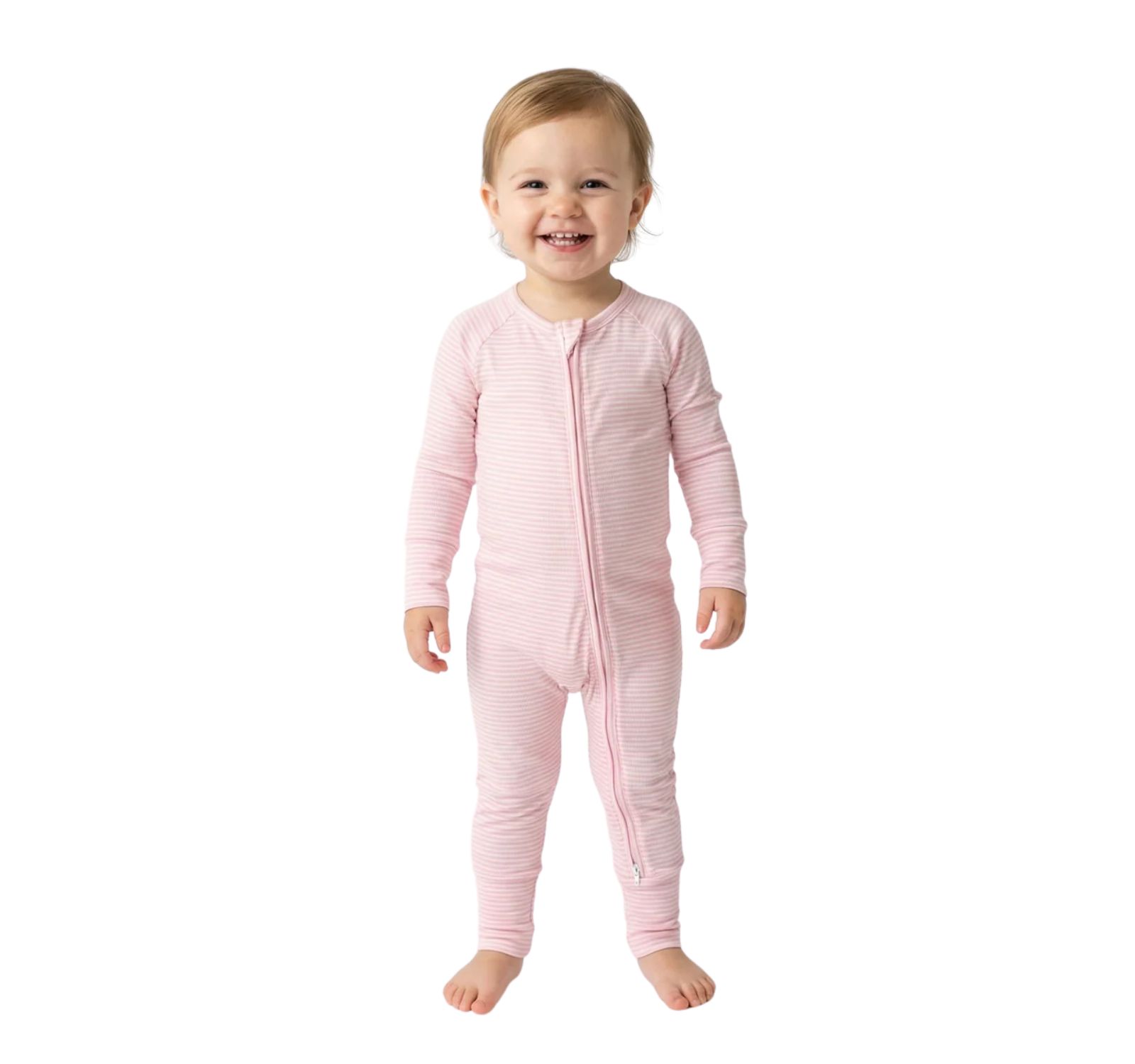 Motette Baby Girls Peony Stripe Bamboo Sleeper