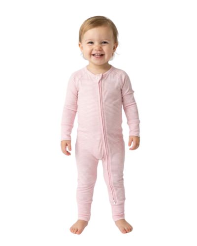 Motette Baby Girls Peony Stripe Bamboo Sleeper