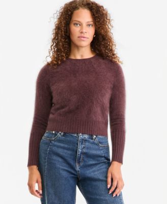 On 34th Women's 100% Cashmere Cropped Brushed Shrunken Sweater, Macy's Exclusive