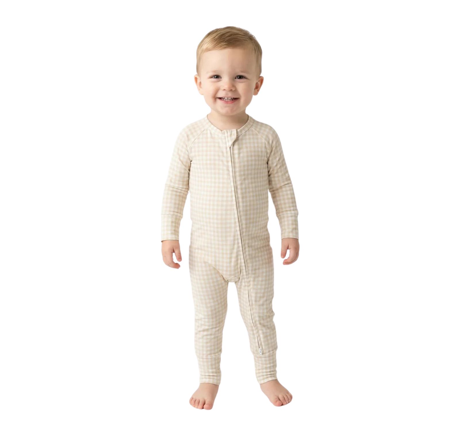 Бамбузовая пижама Motette для мальчиков Sandstone Gingham Sleeper