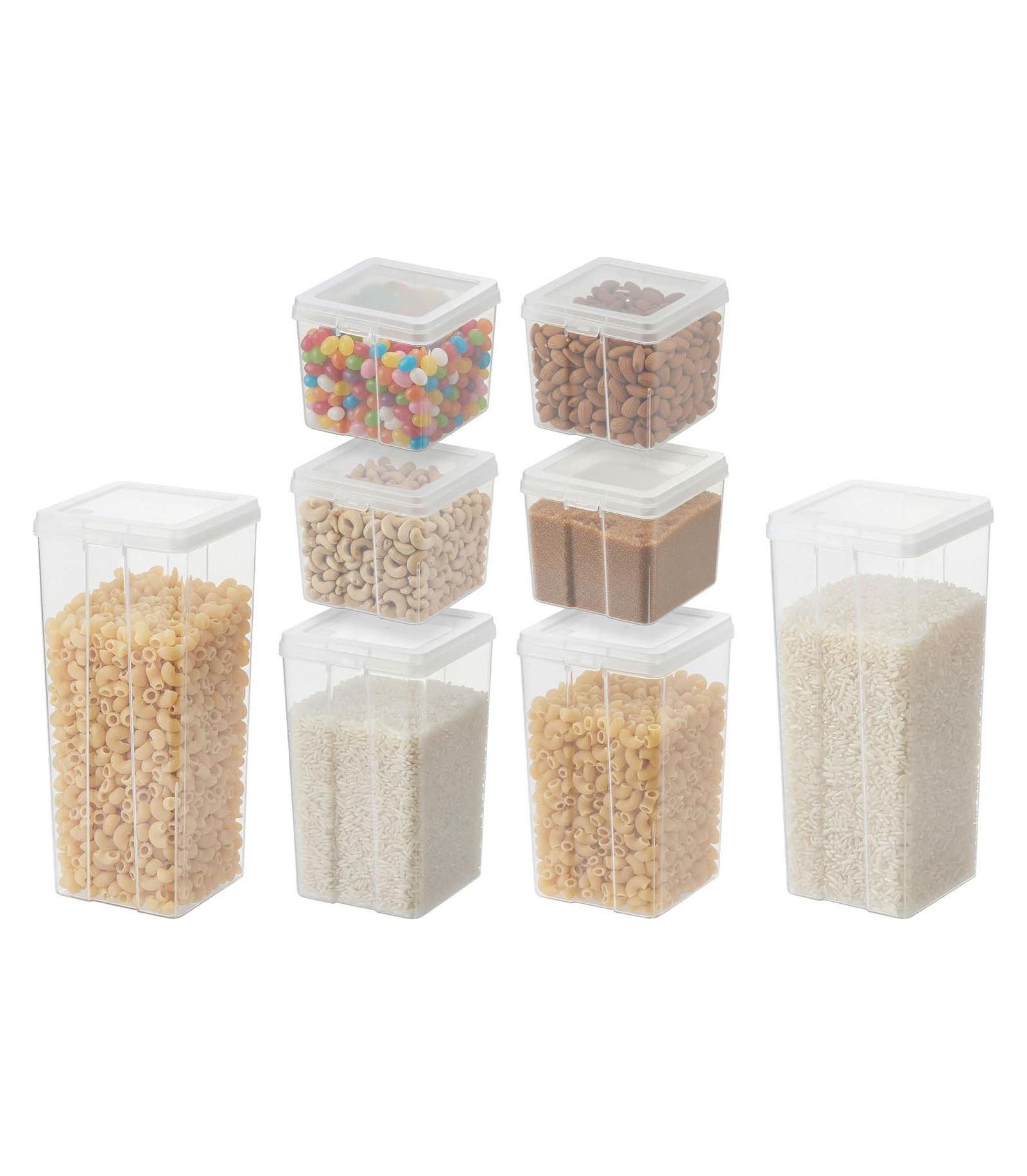 IRIS Food Storage Containers with Flip-Top Lid, Stackable Pantry and Kitchen Containers, 8 Pack Combo