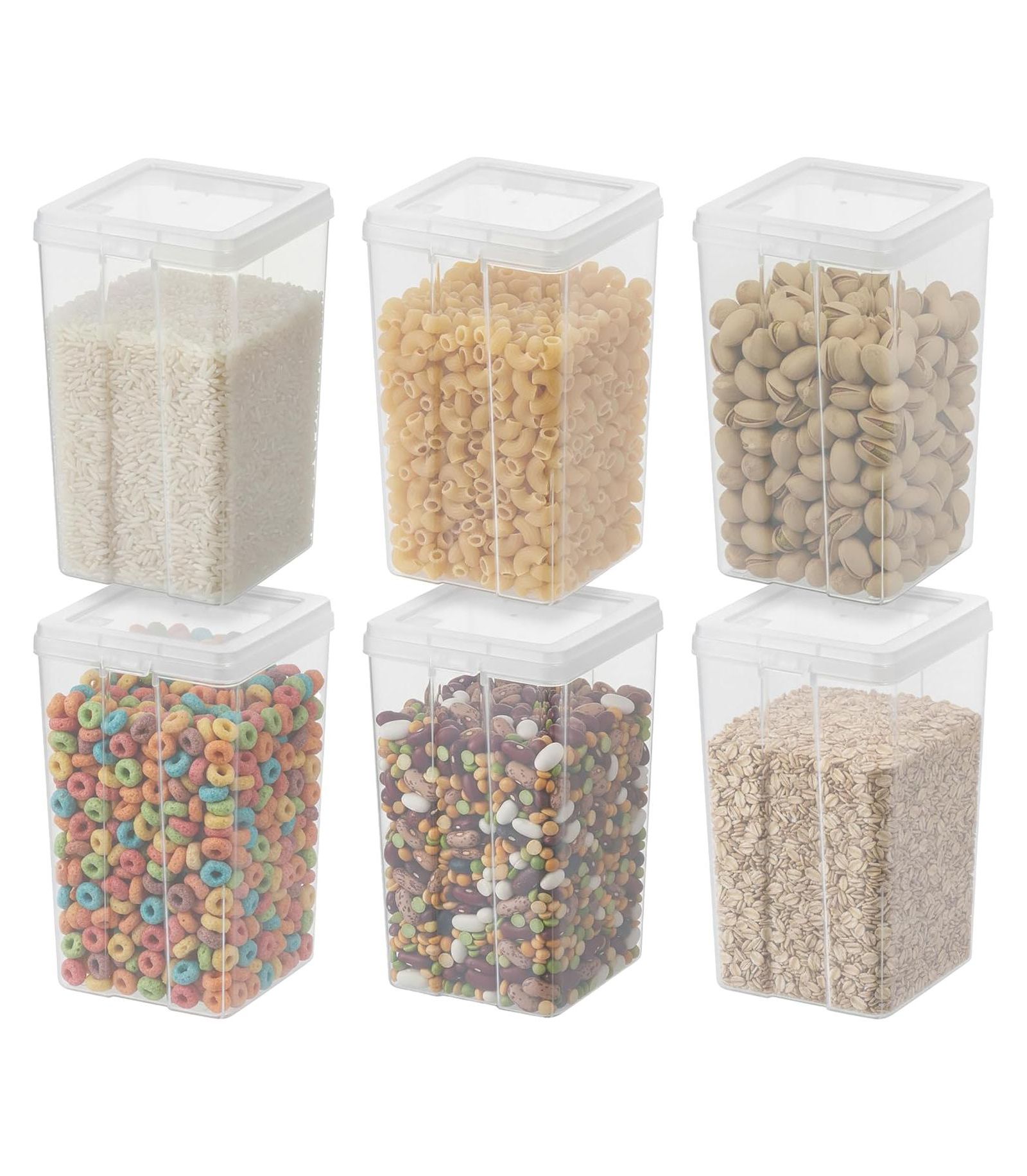 IRIS 2.7 Qt Food Storage Containers with Flip-Top Lid, Stackable Pantry and Kitchen Containers, 6 Pack