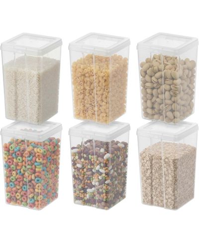 IRIS 2.7 Qt Food Storage Containers with Flip-Top Lid, Stackable Pantry and Kitchen Containers, 6 Pack