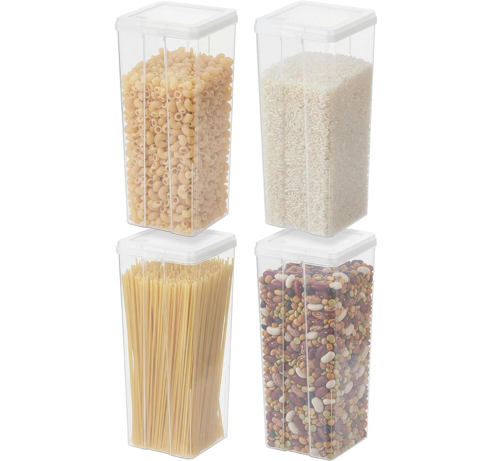 IRIS 3.9 Qt Food Storage Containers with Flip-Top Lid, Stackable Pantry and Kitchen Containers, 4 Pack