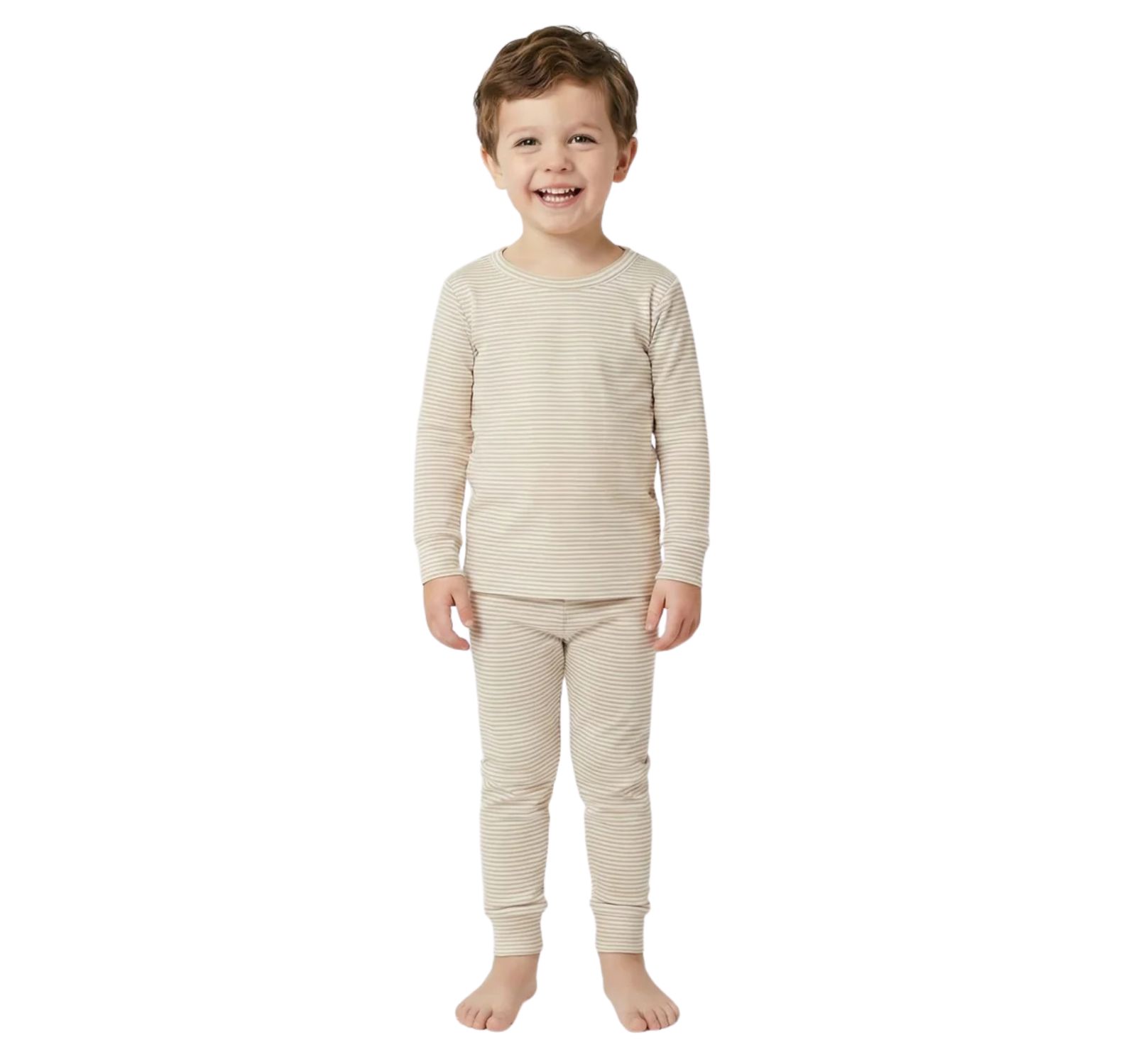 Motette комплект пижамы из бамбука для малышей Oatmeal Stripe