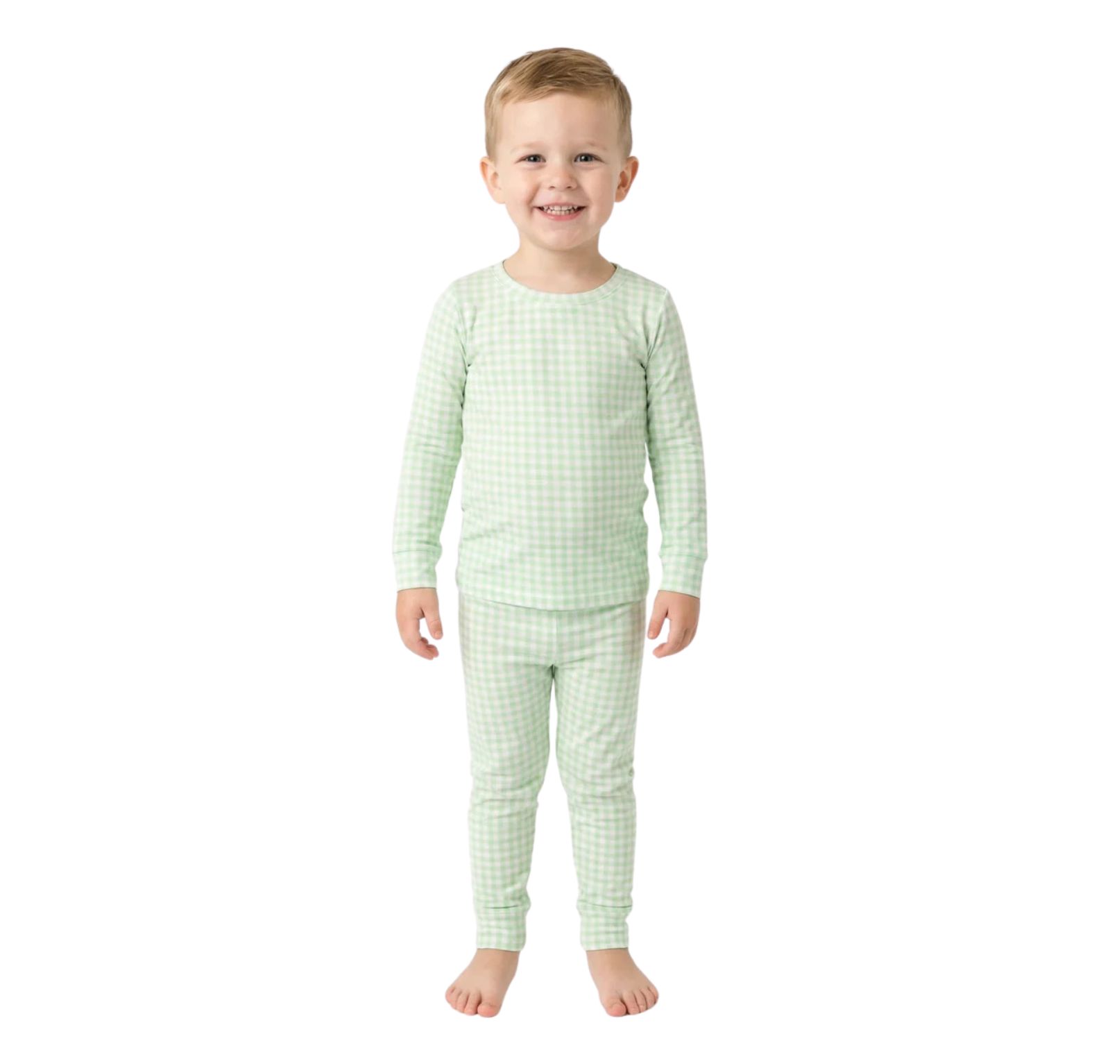 Motette Детский Pistachio Gingham Pajama Set