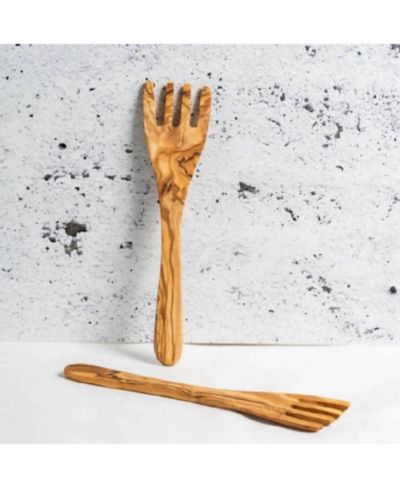 Пара ложек и лопаток для сервировки Gharyan Stoneware из оливкового дерева